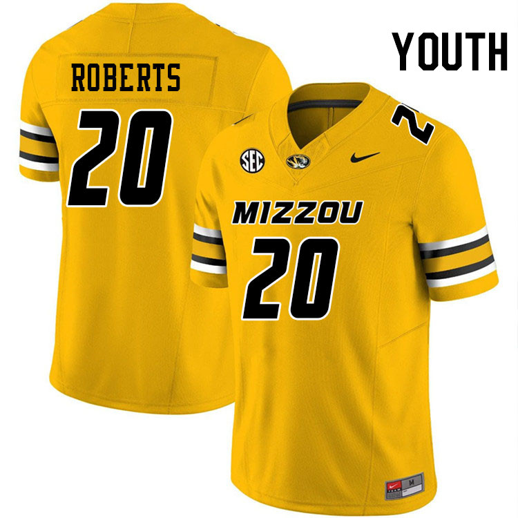 Youth #20 Jamal Roberts Missouri Tigers College Football Jerseys Stitched-Gold